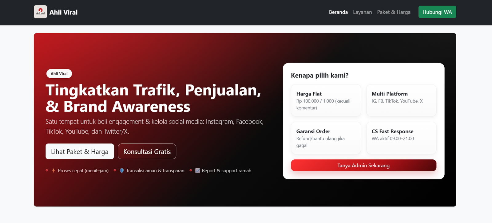 Portfolio Website Company Profile & Landing Page – Ahli Viral - Ahli Viral