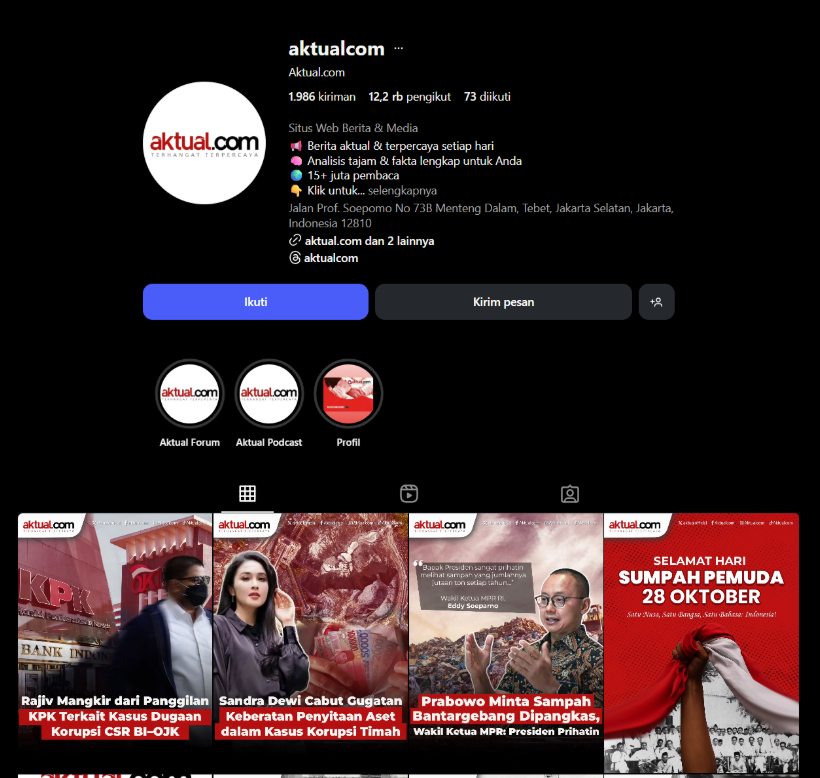 Portfolio Social Media Management Instagram – Aktual.com - Aktual.com